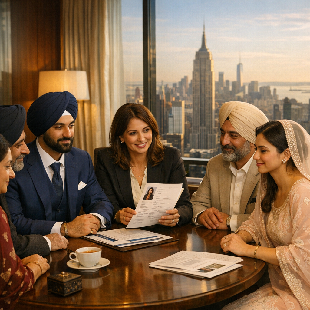 Elite Sikh lawyer matchmaking consultation in New York with Punjabi families